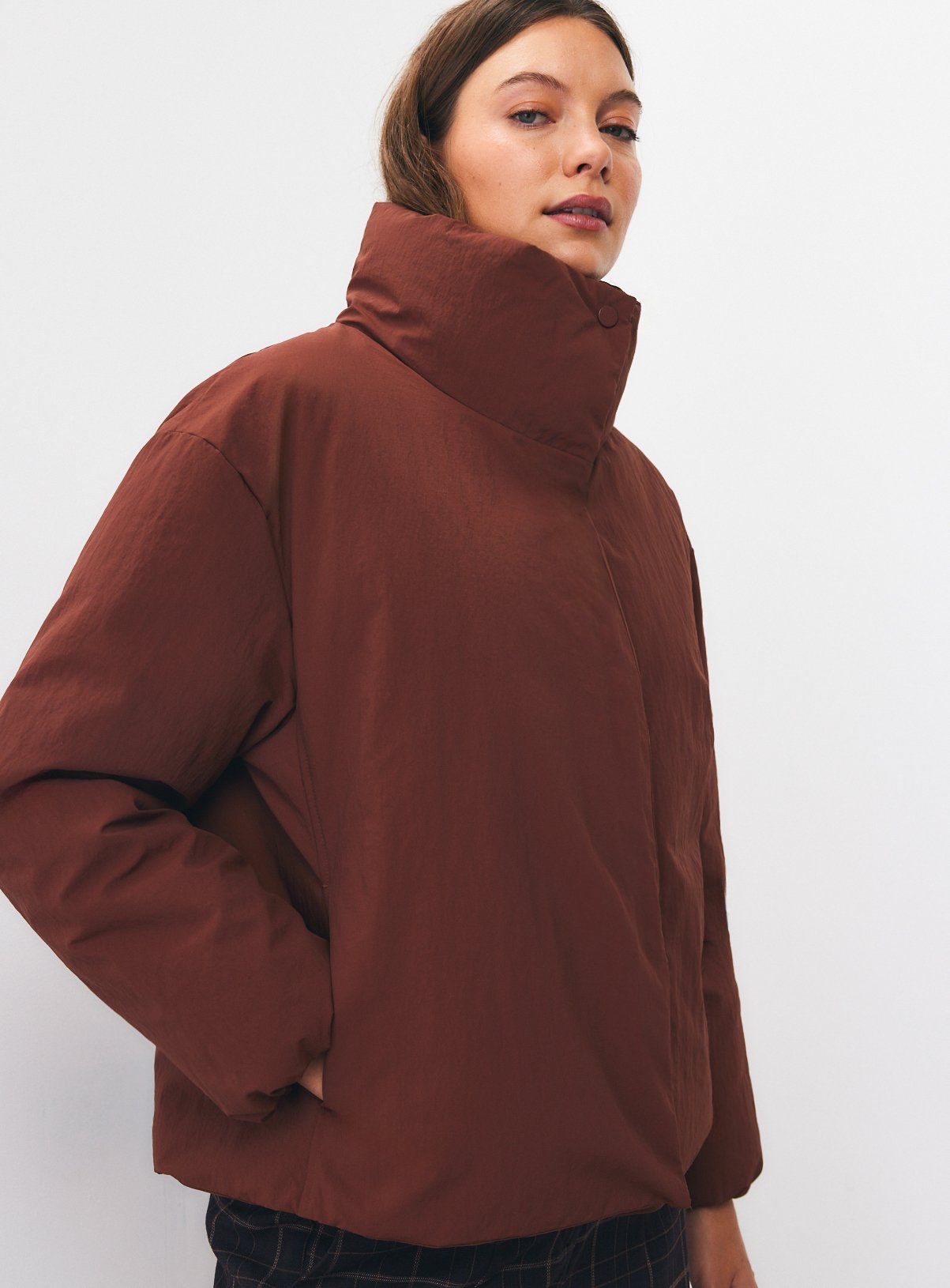 Dark Orange Unquilted Padded Jacket XL - Image 2 thumbnail